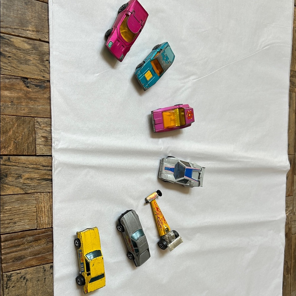 Lot of 7 Vintage Matchbox, Hot Wheels Die Cast Cars 1970s